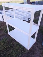 3 Tier Poly Shop Shelving Unit, 34"Wx14"Dx36"H