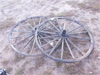 (2) Wooden Spoke Buggy Wheels