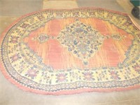 Antique Oval Rug, 67"Lx62"W