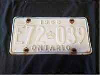 1968 ONTARIO LICENSE PLATE