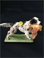 Vintage Ceramic Hunting Spaniel Dog with Duck