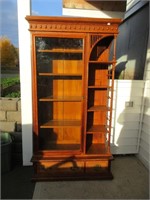AWESOME SOLID OAK STICK AND BALL CABINET -39X15X72