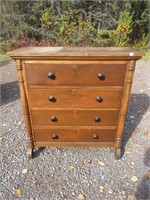 LOVELY ANTIQUE 4 DRAWER CHEST 41X17X42 INCHES