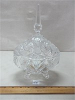SWEET CUT CRYSTAL FOOTED CANDY DISH