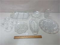 NICE LOT OF CLEAR CUT GLASS DISHWARE