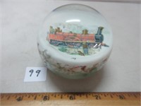 REALLY UNIQUE GLASS PAPERWEIGHT - TRAIN