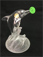 Pretty Leaded Crystal Dolphin Made in France