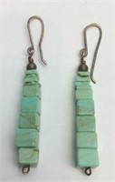 Pair of Turquoise Stone Dangle Earrings