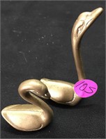 Little Vintage Brass Swans Birds