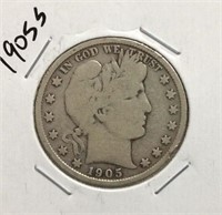 1905-S Barber Half Dollar Coin
