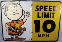 Charlie Brown Speed Limit Sign