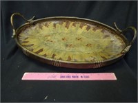 Decorative Concave Metal Tray 19x12"