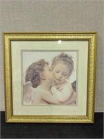 Gold Framed Baby Angels Picture 15" x 15"