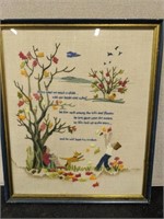 Vintage handmade embroidery 16" x 19"