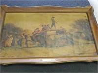 Old Stage Coach By E. Johnson Vintage Painting