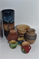 7 Cabinet Pieces of Pottery w/Kokopelli