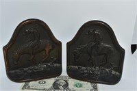 1928 The Last Trail End of Trail Indian Bookends