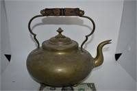 Copper Teapot Vintage Wood Handle