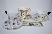 6 Bone China Cups and Saucers