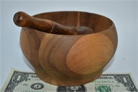 Wood Mortar and Pestle.  Hand Turned.
