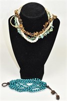 4 Necklaces and One Strand of Turquoise
