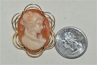 14kt Vintage Cameo Pin