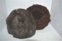 2 Vintage Women's Fur Hats