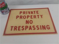 Panneau Private Property No Trespassing -
