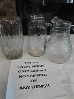 3 glass water pitchers