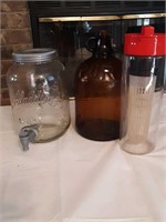 Old bottles and tea jug
