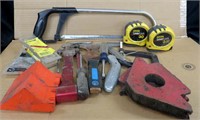 MISC TOOLS SAW*TAPE MEASURES*SCRAPERS*PIPE CUTTER