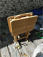 4  wooden TV trays