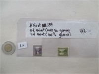 # 140-139 Timbres 10¢ et 11¢  TN. Mint avec gum