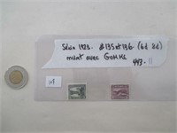 1923 # 135-136 Timbres 6¢,8¢  TN. Mint avec gum