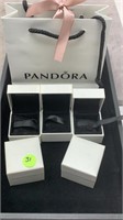 5-PANDORA CHARM  BOXES & PANDORA BAG ONLY