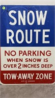 SNOW ROUTE NO PARKING CITY OF CHICAGO 18X24