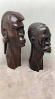 2-AFRICAN CARVED STATUES 12' TALL & 10" TALL