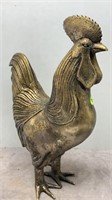 17" X12" SILVER PLATED BRASS COLORED ROOSTER