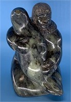 Alvin Kiyouktuk Canadian soapstone carving of a hu
