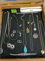 Mostly Sterling Silver Jewelry. Necklaces,