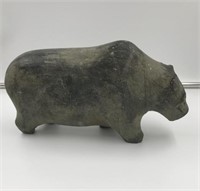 Heavy soapstone carving of a bison, about 10" long