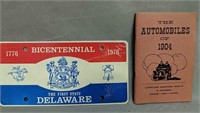 Delaware Bicentennial License Plate,