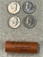 1976 Roll B.U. Bi-Centennial Quarters & 4 Halves