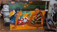 Large acrylic on canvas Fijian children 48 in by