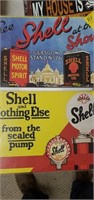 2 repro metal signs shell