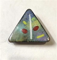 Enamel Triangle Brooch