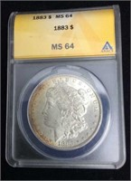 1883 Morgan Silver Dollar Coin Graded MS64