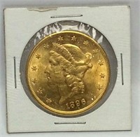 1896-S Liberty Head Twenty Dollar Gold Coin