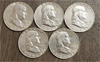 (5) U.S. Franklin Half Dollars #1