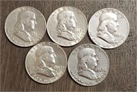 (5) U.S. Franklin Half Dollars #2